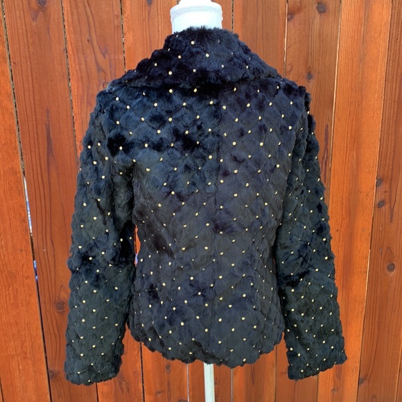 Sheri Bodell Black Rabbit Fur Jacket - Picture 4 of 9